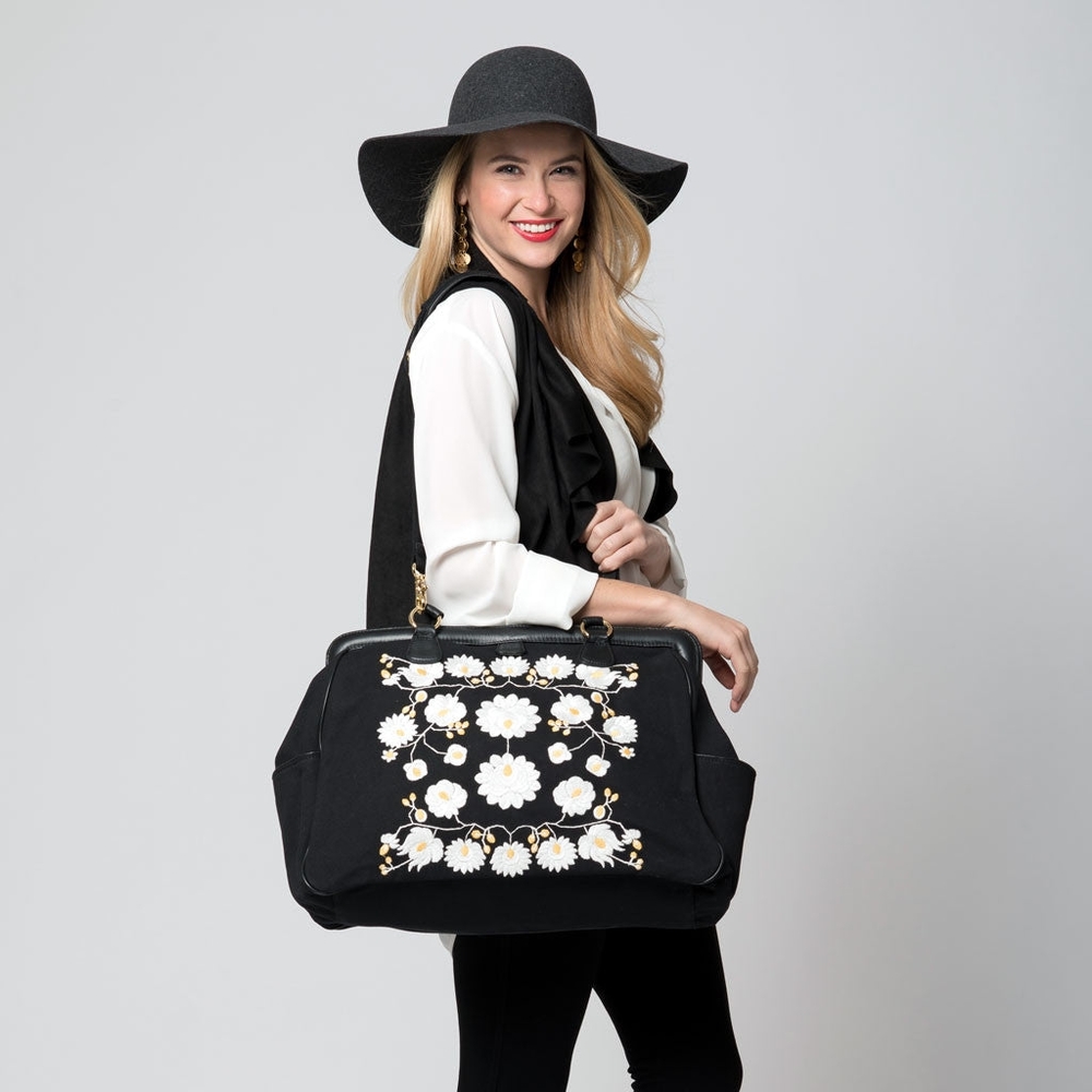 Bumble collection flora embroidered baby bag